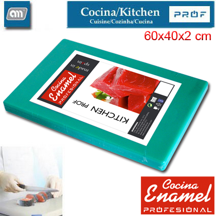 TABLA CORTAR 60X40X2 CM VERDE [ENAMEL PROF]