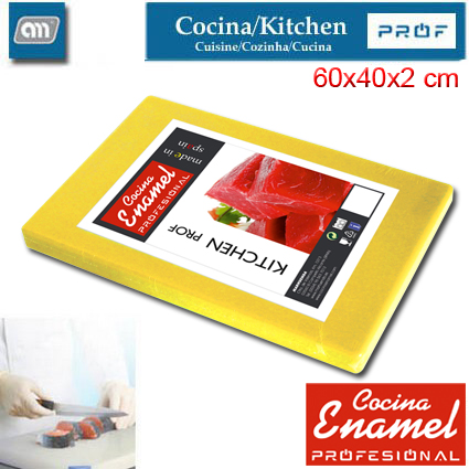 TABLA CORTAR 60X40X2 CM AMARILLO [ENAMEL PROF]