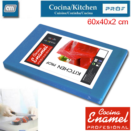TABLA CORTAR 60X40X2 CM AZUL [ENAMEL PROF]
