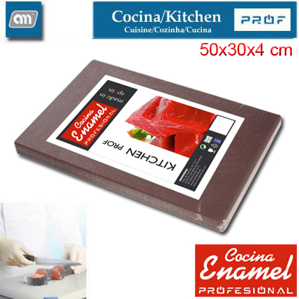 TABLA CORTAR 50X30X4 CM ROJIZO [ENAMEL PROF]