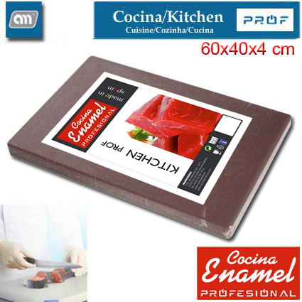 =TABLA CORTAR 60X40X4 CM ROJIZO [ENAMEL PROF]