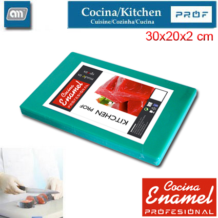 TABLA CORTAR 30X20X2 CM VERDE [ENAMEL PROF]