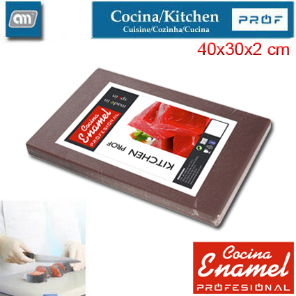 TABLA CORTAR 40X30X2 CM ROJIZO [ENAMEL PROF]