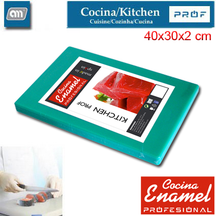 TABLA CORTAR 40X30X2 CM VERDE [ENAMEL PROF]