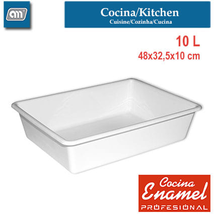 CUBETA ALIMENTACION 48X32,5X10 CM 10L [ENAMEL PROF
